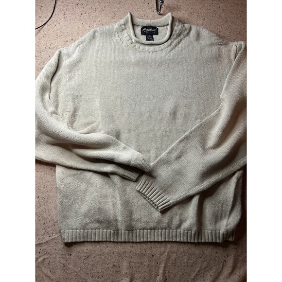 Eddie Bauer Rollneck Cotton Sweater – Men’s XL – Fisherman Knit Cabin Lodgecore - Picture 1 of 5
